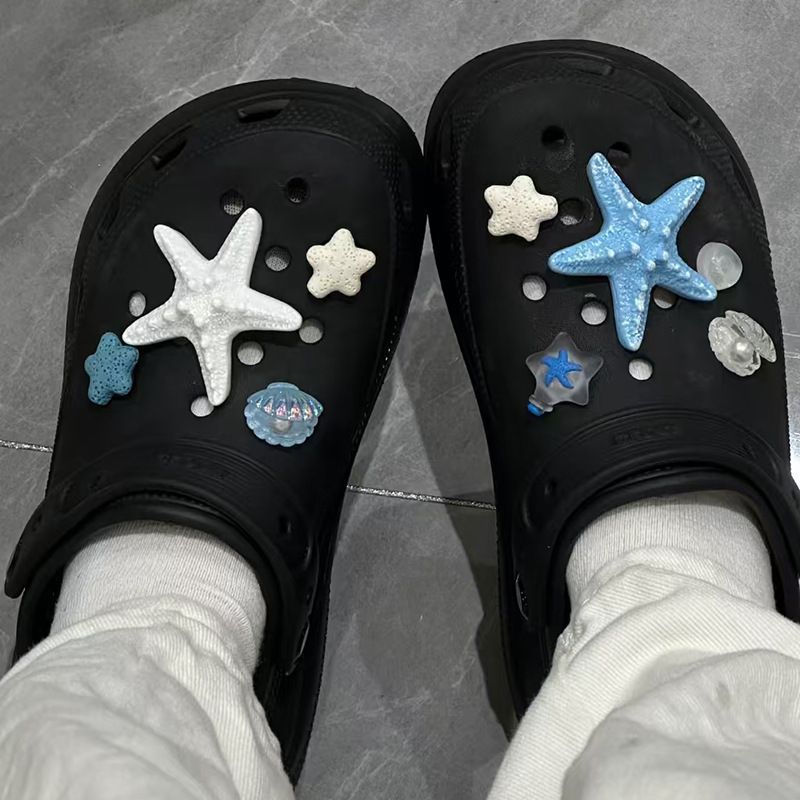 新しいヒトデ下駄アクセサリー diy 靴フラワーバックルアクセサリー漫画アクセサリー取り外し可能なアクセサリー靴バックル靴バックル|undefined