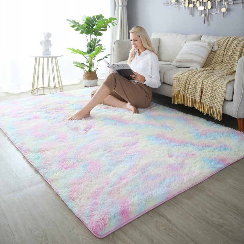 Nórdico ins estilo lindo alfombra sala de estar dormitorio mesa de café alfombra de la habitación de la muchacha de cabecera del hogar felpa engrosada Manta