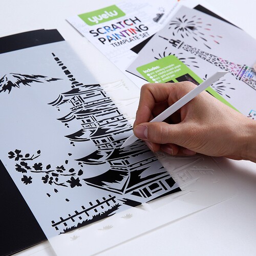 A4 animal scratch painting diy handmade scratch painting template scraping paper set Amazon cross-border best selling
