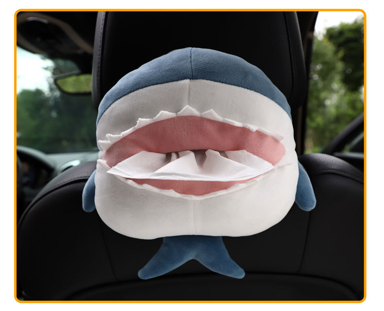 Cartoon Car Tissue Box Creative Cute Plush Car Seat Back Armrest Box Tissue Box Car Interior Decoration Tissue Bag