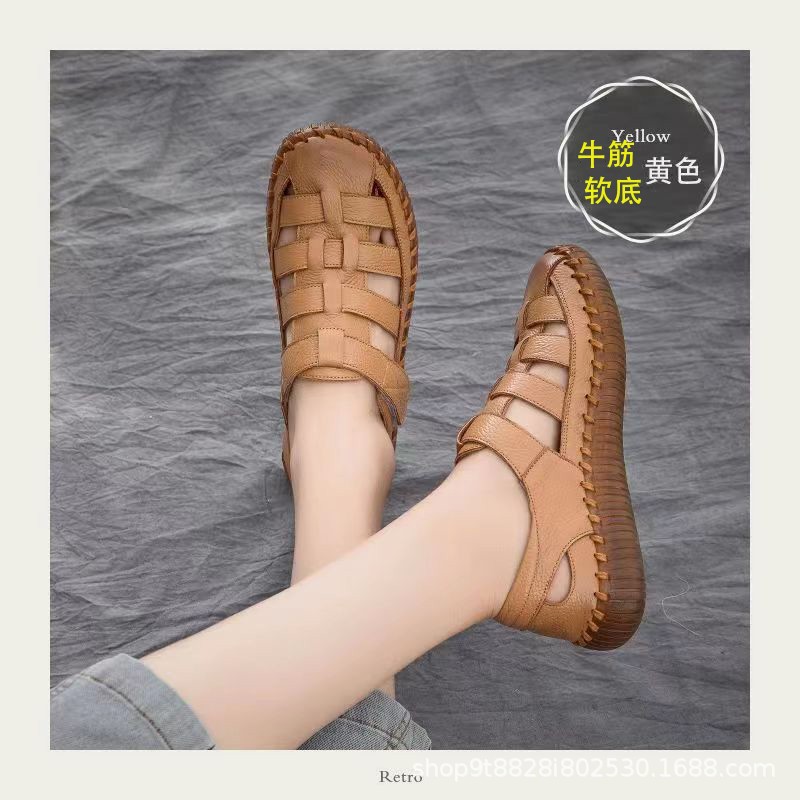 Comercio exterior transfronterizo de alta calidad al por mayor de tamaño grande suela de costura hecha a mano zapatos de mujer al aire libre casual zapatos frescos