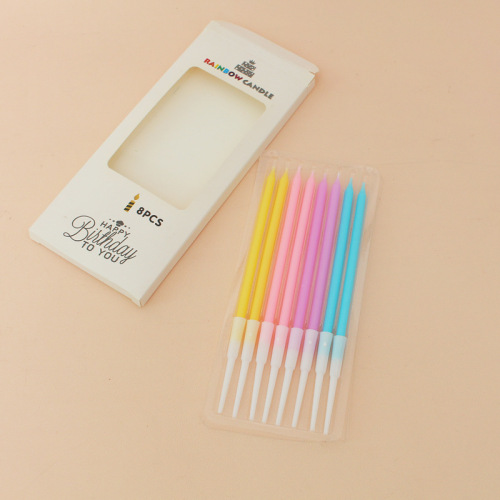 Wholesale ins Korean version of colorful candles 8 pack party cake creative pencil birthday baking candles cross-border