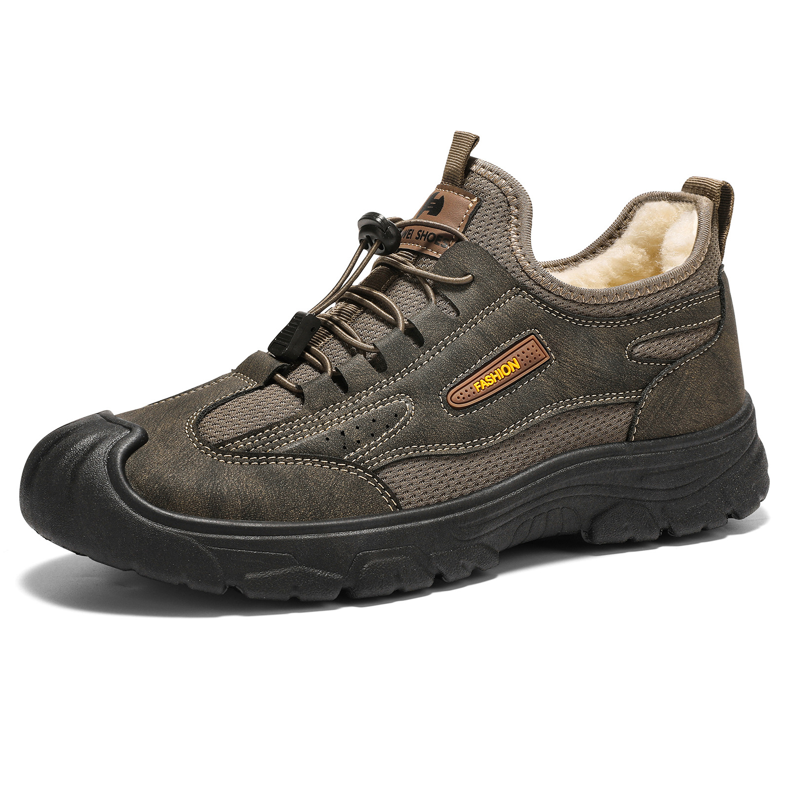 Zapatos de algodón para hombres, botas de algodón para hombres de tamaño grande, botas de cuero cálidas con botas de algodón gruesas, botas de nieve cómodas a prueba de frío.