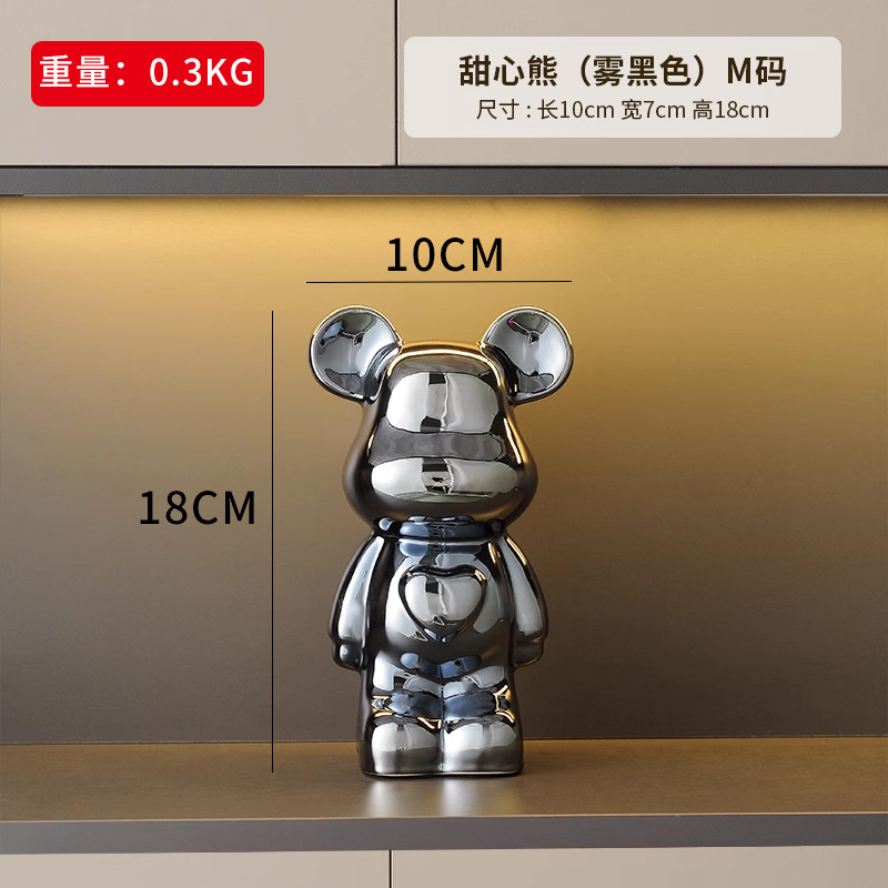 卸売セラミック暴力的なクマの装飾品、貯金箱、リビングルームの軽奢で高級な新築祝いの装飾、ワインキャビネットの装飾品|undefined