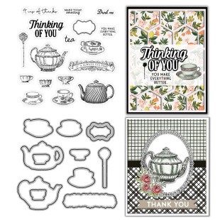 Cross-Border Dropshipping Transparent Silicone Seal Handbook Decoration Retro Tea Cup Handmade Paper Art Etching Knife Mold Set