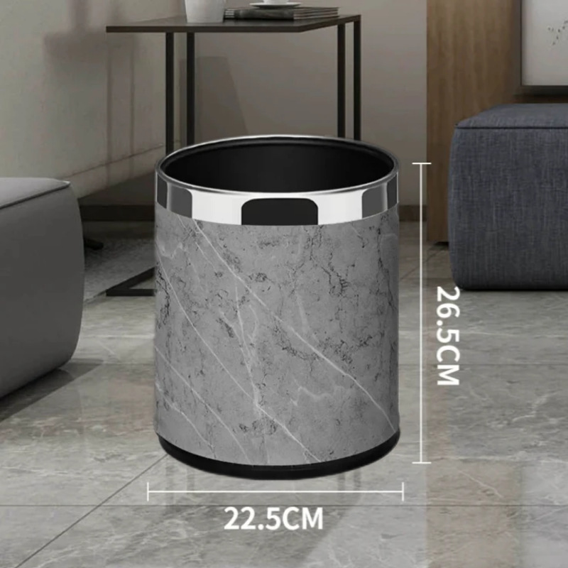 10L anillo de plata-doble patrón de mármol gris de alta calidad