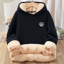 冬季超厚羊羔绒男士连帽卫衣青少年百搭帅气保暖外套休闲打底衫12