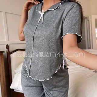 新款跨境爆款欧美风女士休闲居家可外穿家居服套装