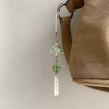 【四叶草风铃贴纸款】原创包包挂件手机链四叶草许愿幸运草三小只