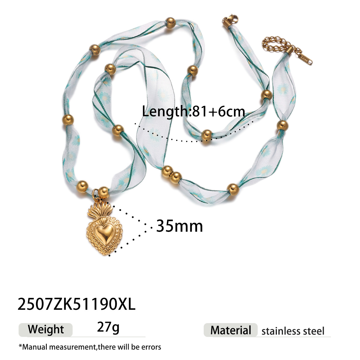 Taina Europa y América amor colgante de acero inoxidable nicho ligero de lujo largo collar bufandas de seda personalidad collar de moda