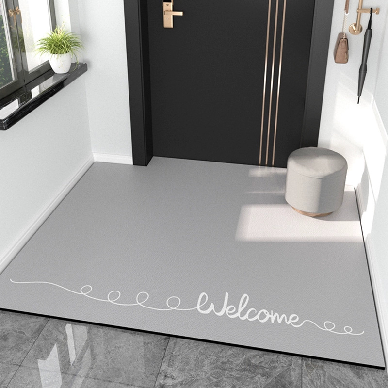 现代简约皮革门垫家用进户门地垫入户PVC脚垫防滑耐磨可裁剪PU垫