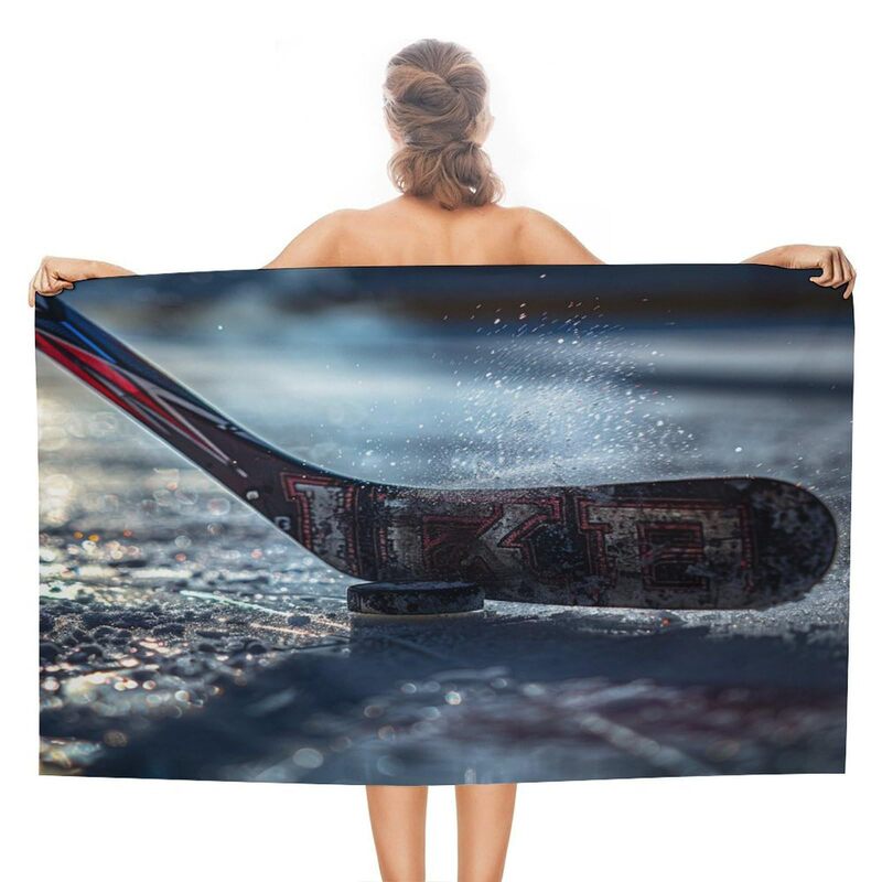 Ice hockey rink beach bath towel quick-dry sand-free modern winter sports towel sports camping vacation gym spa