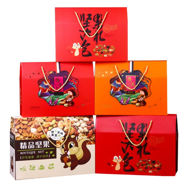 Коробка из гофрированного картона от производителя из Хэбэя, цветная коробка-тоут для еды, подарочная коробка на Новый год, индивидуальная коробка из крафт-бумаги на заказ