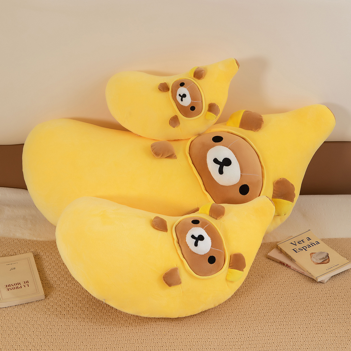 New banana Rilakkuma plush pillow, long pillow, plush toy, cute banana doll, gift for women, foreign trade doll