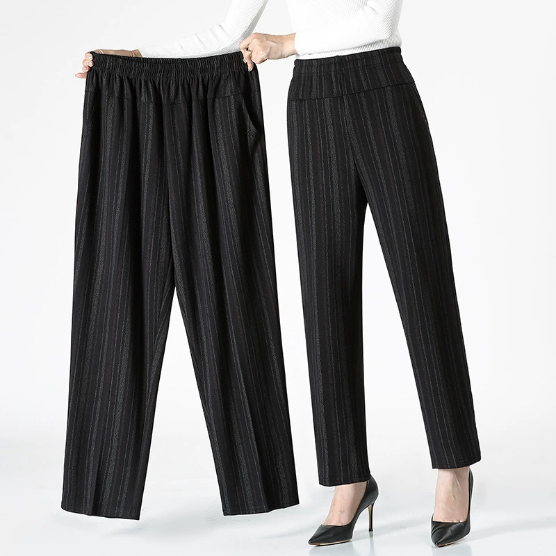 Весенние брюки среднего и пожилого возраста женские брюки повседневные брюки с высокой талией эластичные брюки
