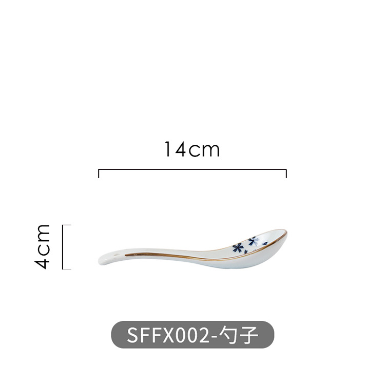 Three-Pointed Japanese-Style Hand-Painted Blue And White Porcelain Household Dessert Eating Internet-Famous Ceramic_voghion.com