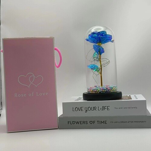 Glass lampshade rose eternal dried bouquet gift box birthday 520 Valentine's Day gift for girls and wives ornaments