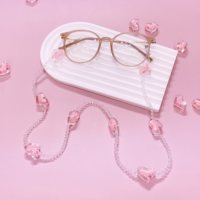 Casual Sweet Heart Shape Arylic Women's Glasses Chain display picture 2