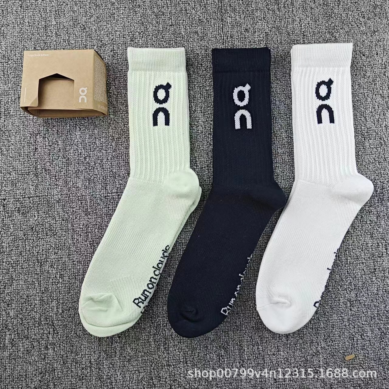 オンソックス 3足組 オンランニング カップルソックス ランニング 男女兼用 おしゃれソックス おしゃれ ミドルソックス スポーツ 吸汗性