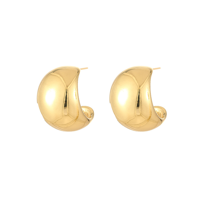 Geometric Pattern All Seasons Season 1 Pair Retro Commute Geometric Plating Titanium Steel Ear Studs