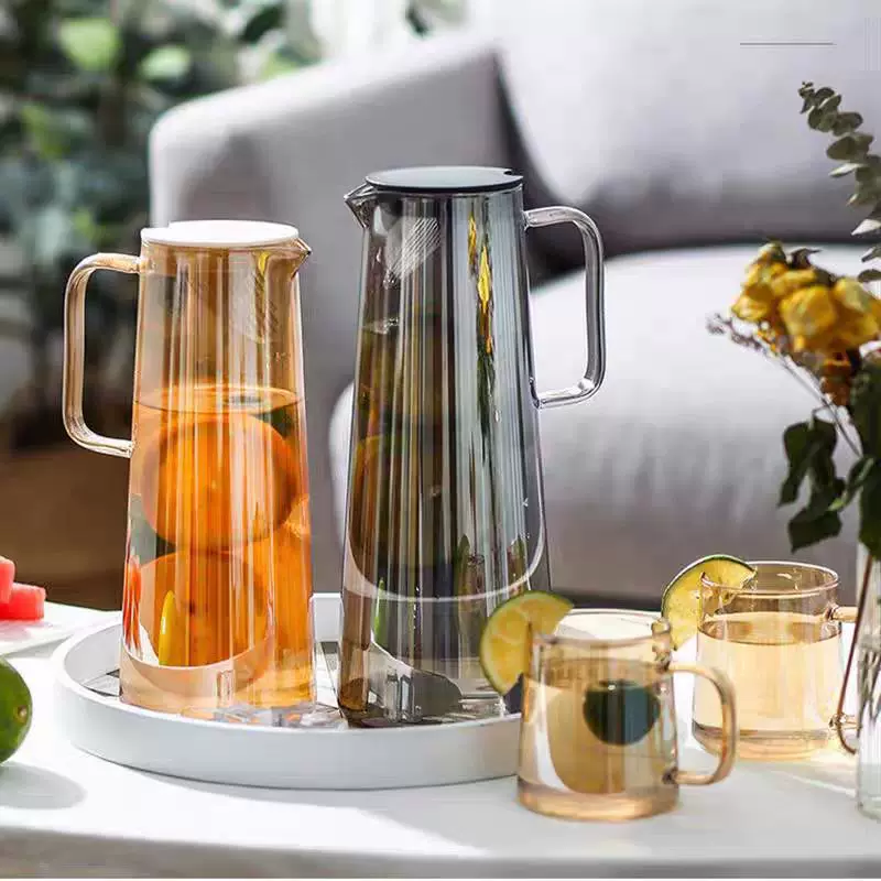 Glass capacious teapot for home use, flavored tea