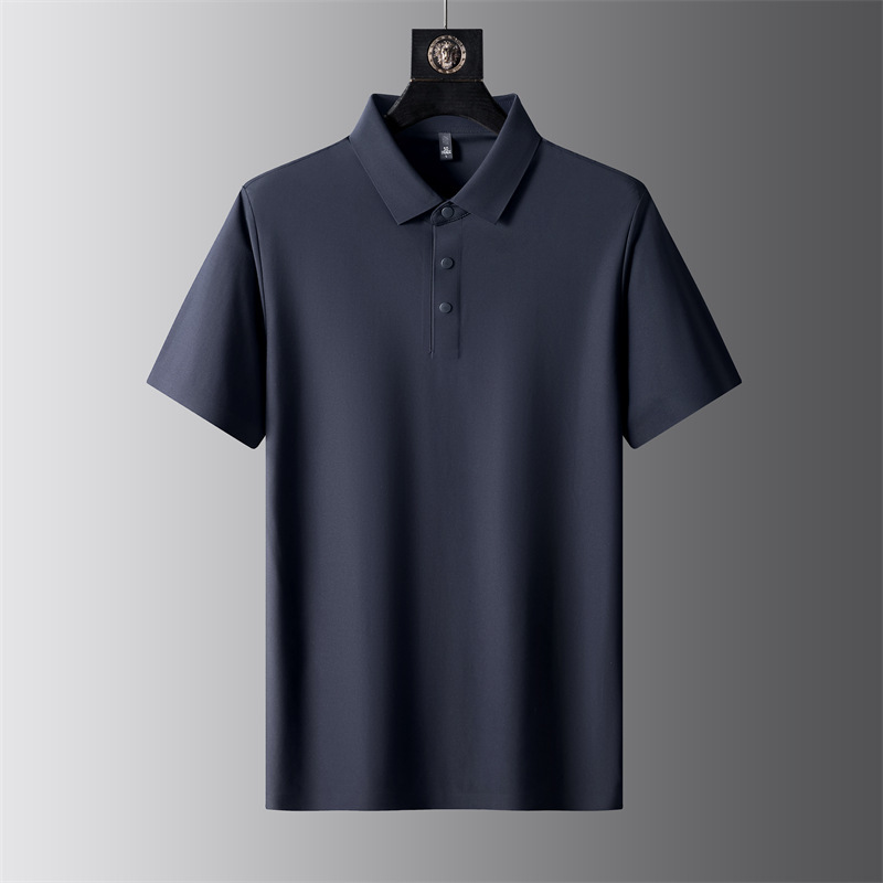夏薄手高級ビジネスカジュアルストレッチラペルシャツTシャツビジネス半袖ポロシャツ作業服|undefined