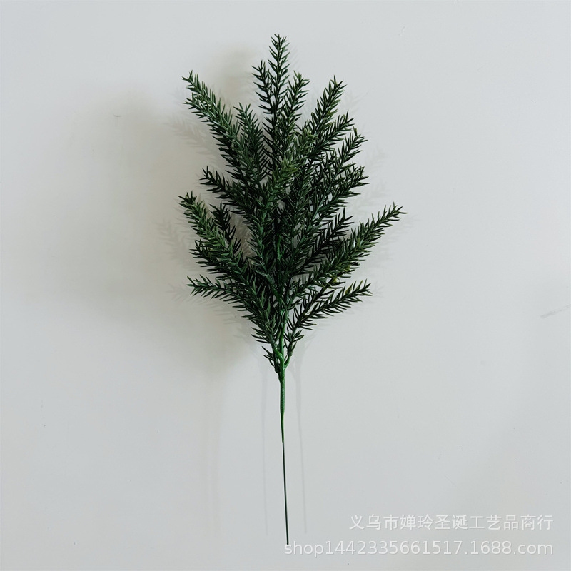 仿真植物圣诞松针枝成品 圣诞节圣诞树酒店橱窗摆设装饰PE松针叶