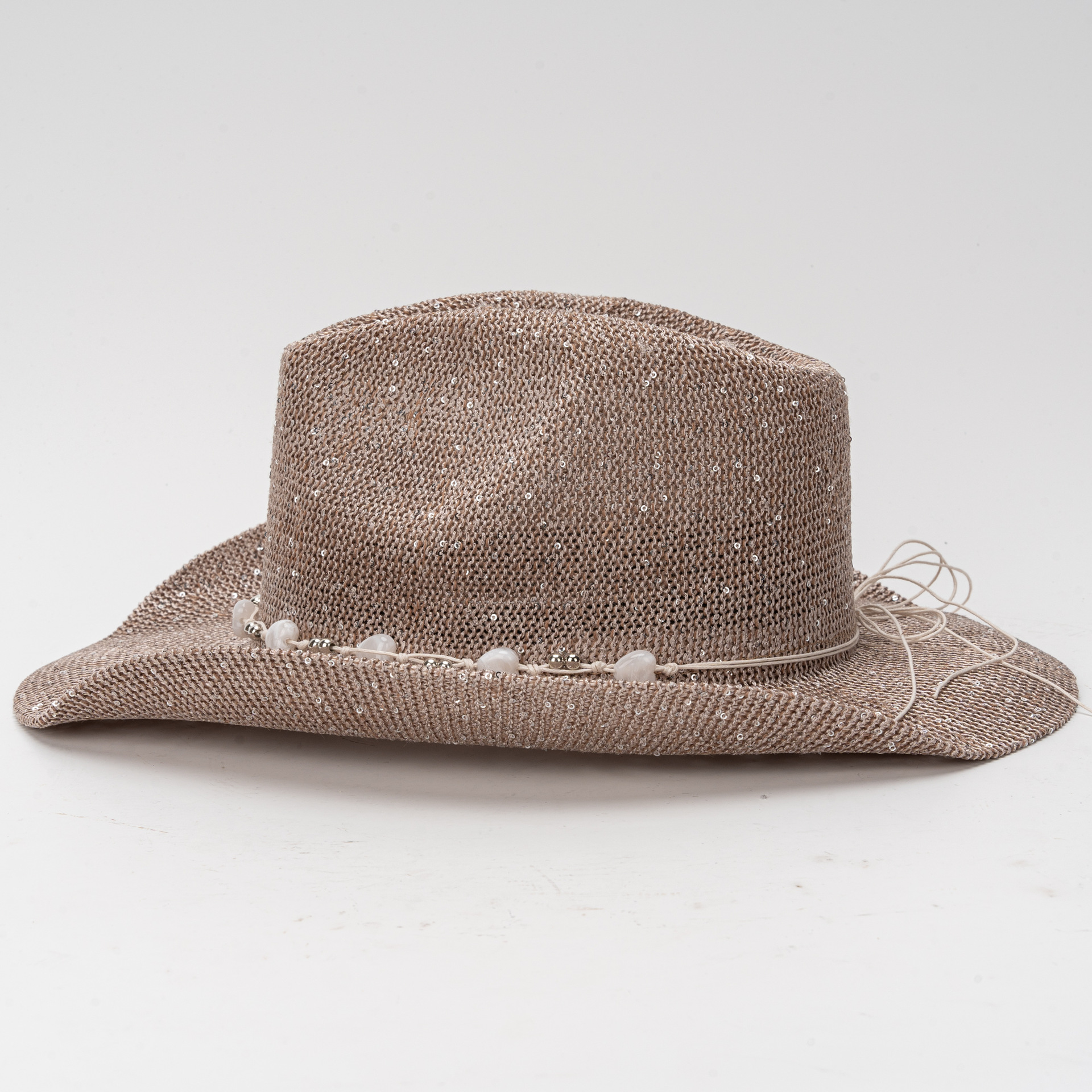 Cappello da cowboy per uomo e donna con paillettes e tesa larga_voghion.com
