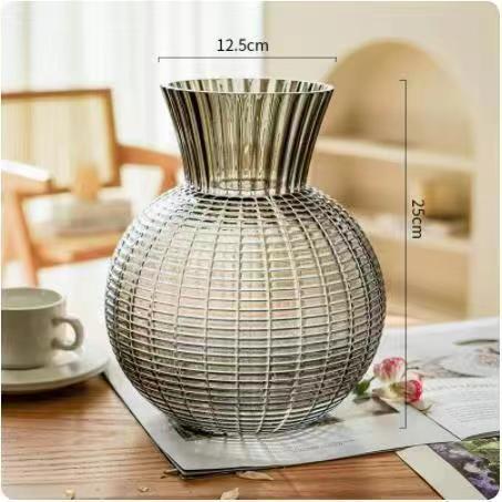 Creativa sala de estar de vidrio flor floral vase transparente flor seca decoración hidropónica gran estómago linterna vase decoración para el hogar