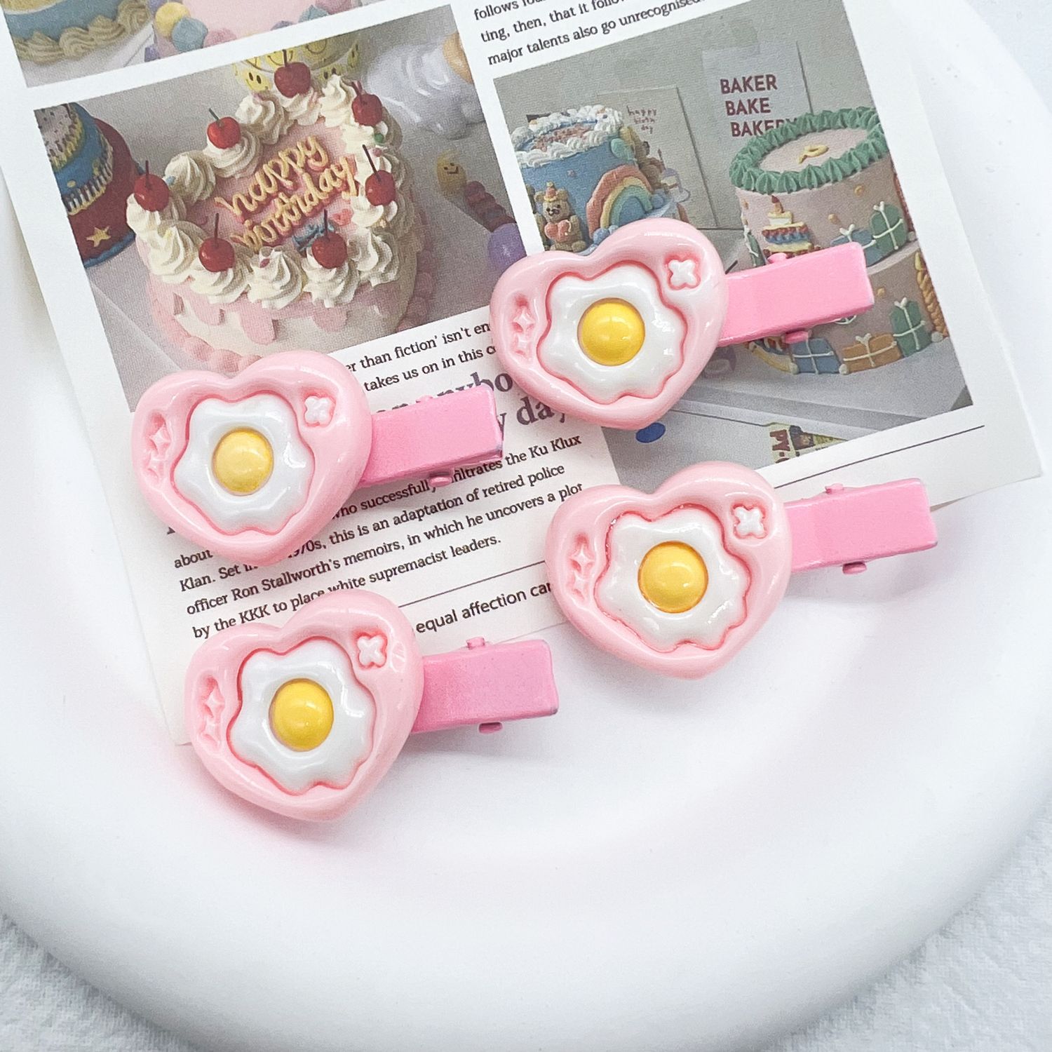 Women's Sweet Heart Shape Poached Egg Plastic Hair Clip display picture 1
