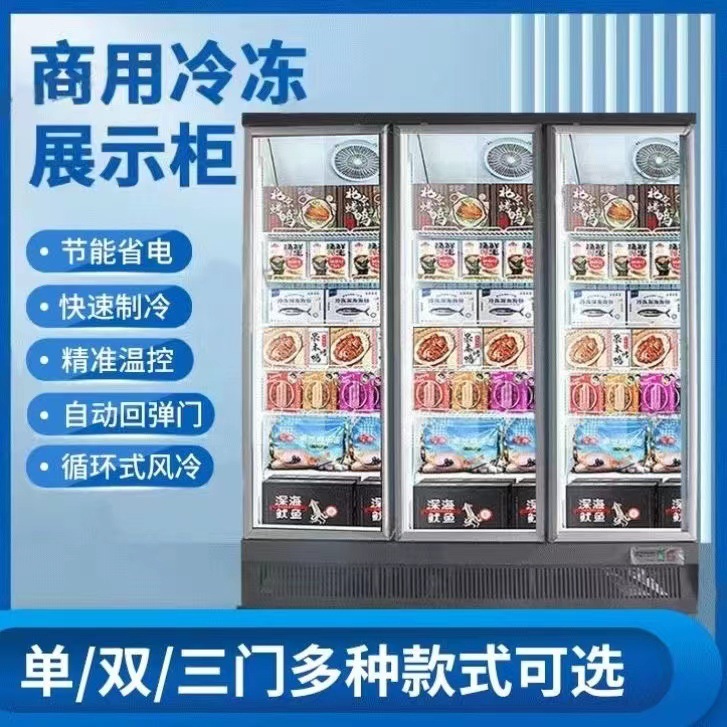 冷冻展示柜商用速冻柜急冻肉类榴莲三门立式冰箱双门展示低温冰柜