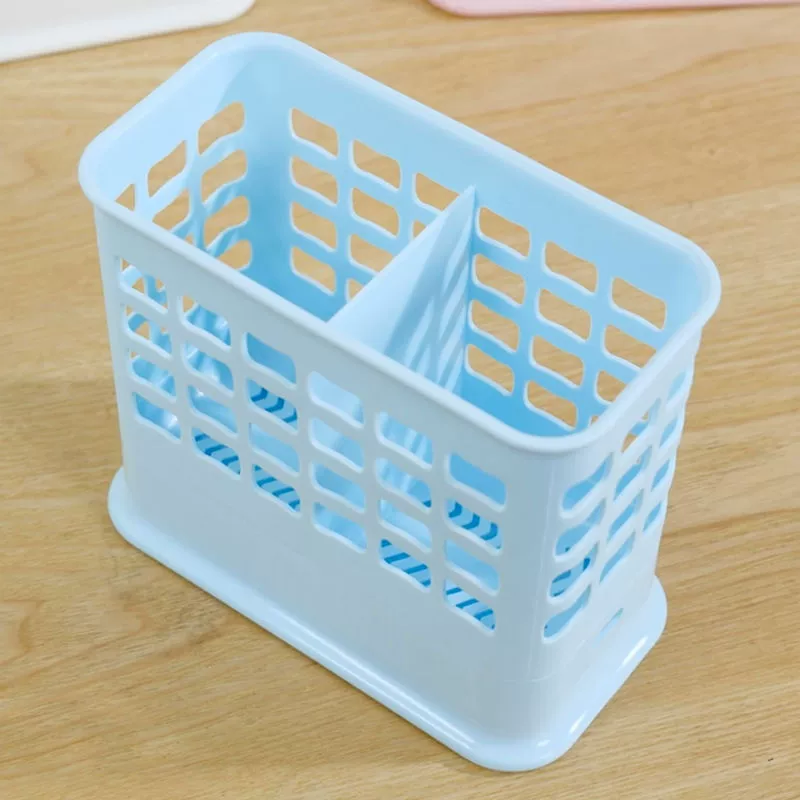 Square plastic tableware drying rack with chopsticks holder, hygienic home storage system