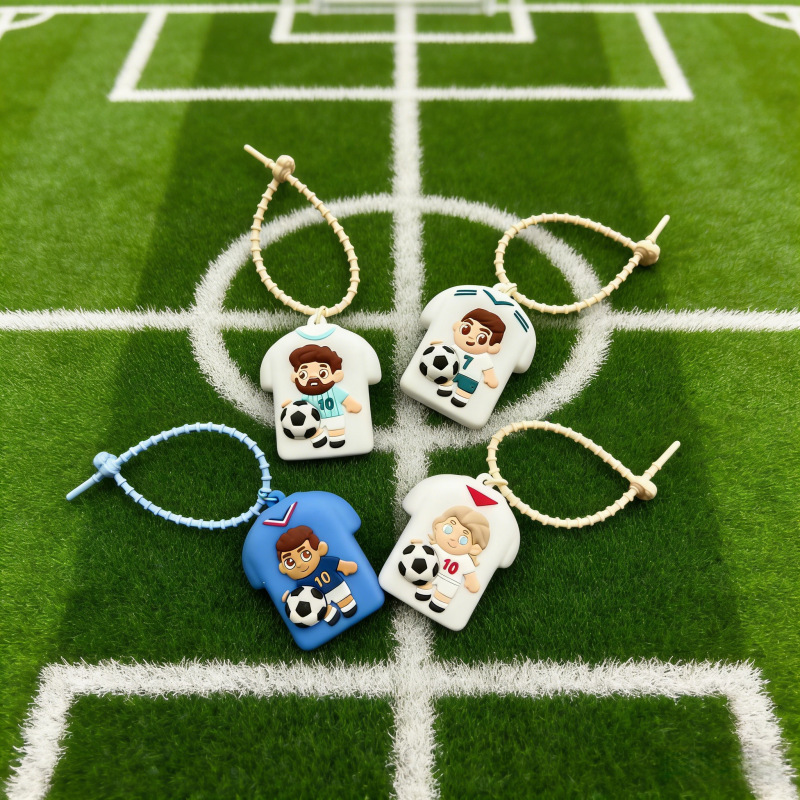 New Cartoon Football Uniform Squishy Keychain Pendant Bag Decoration Car Keychain Fan Exquisite Gift