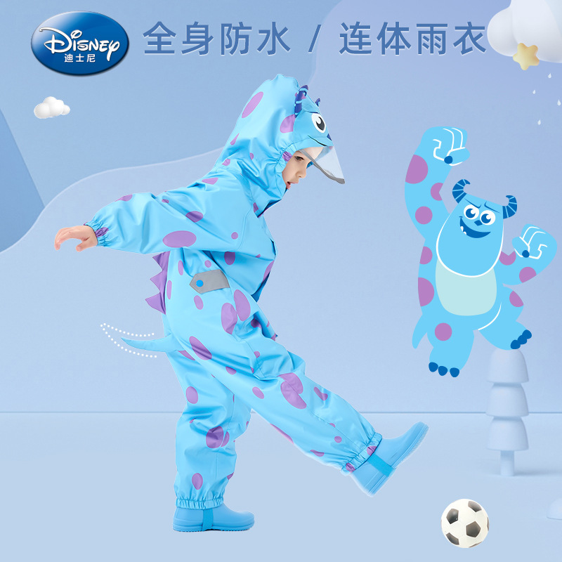 Disney Children's Raincoat One-Piece Sullivan Boys and Girls Set Waterproof Full-Body Kindergarten Water and Sand Play Suit Disney Children's Raincoat One-Piece Sullivan Boys and Girls Set Waterproof Full-Body Kindergarten Water and Sand Play Suit