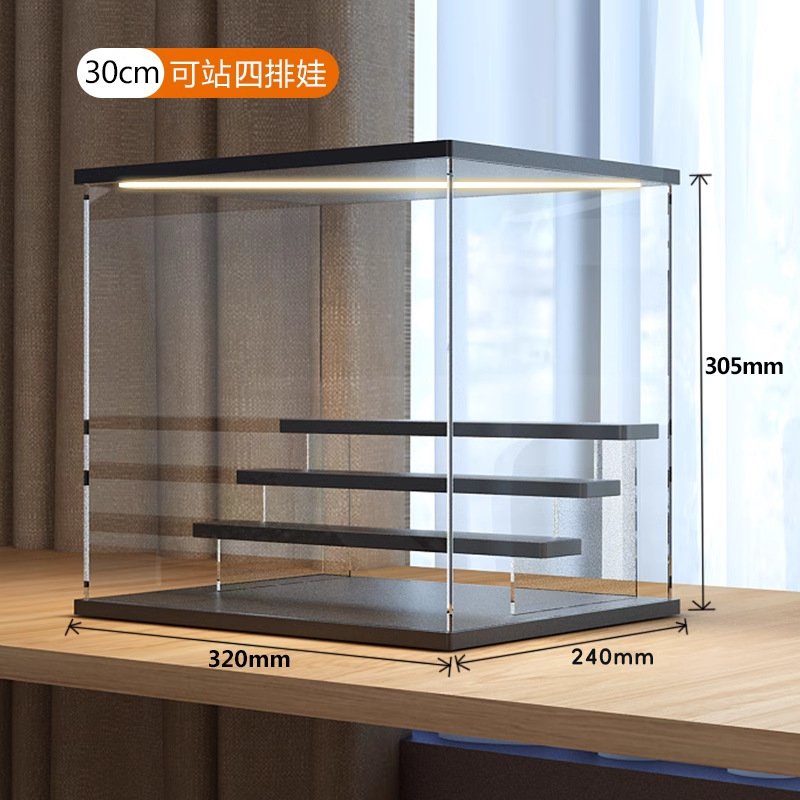 Caja de almacenamiento de rack de burbuja Caja de exhibición de acrílico mate caja de luz hecha a mano transparente de moda Lego estante de exhibición grande