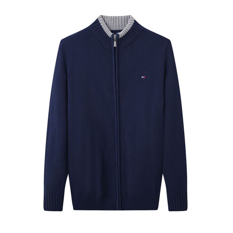 Cross-Border Foreign Trade High-Quality Men's Sweater Cardigan with Zipper and Stand-Up Collar, Slim-Fit Knitwear for Men Cross-Border Foreign Trade High-Quality Men's Sweater Cardigan with Zipper and Stand-Up Collar, Slim-Fit Knitwear for Men