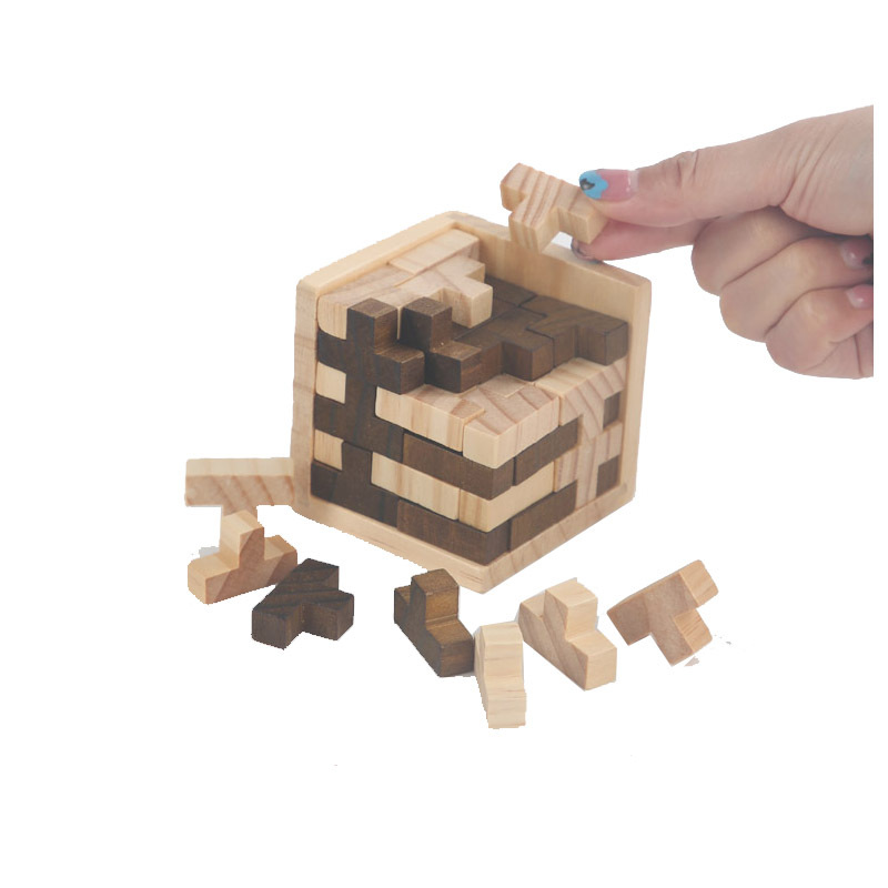 Nueve-Cadena de juguetes educativos inteligencia de los niños de alta dificultad mortaja y mortaja montaje de bloques de construcción Kong Ming bloqueo Luban bloqueo al por mayor