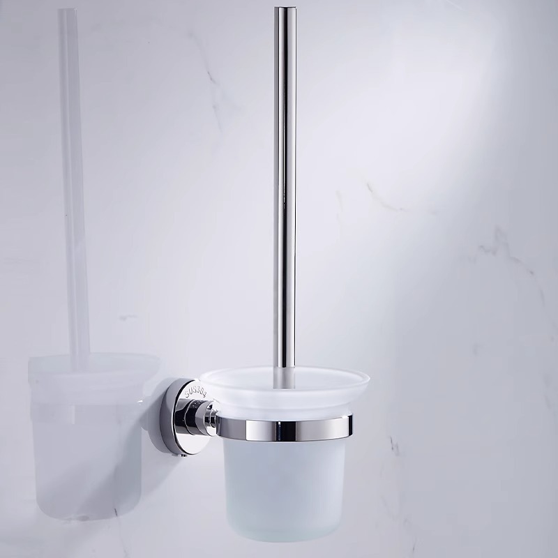 304 ステンレス鋼のトイレブラシホルダーセット組み合わせガラスホテル壁掛け浴室家庭用クリーニングブラシ収納ラック|undefined