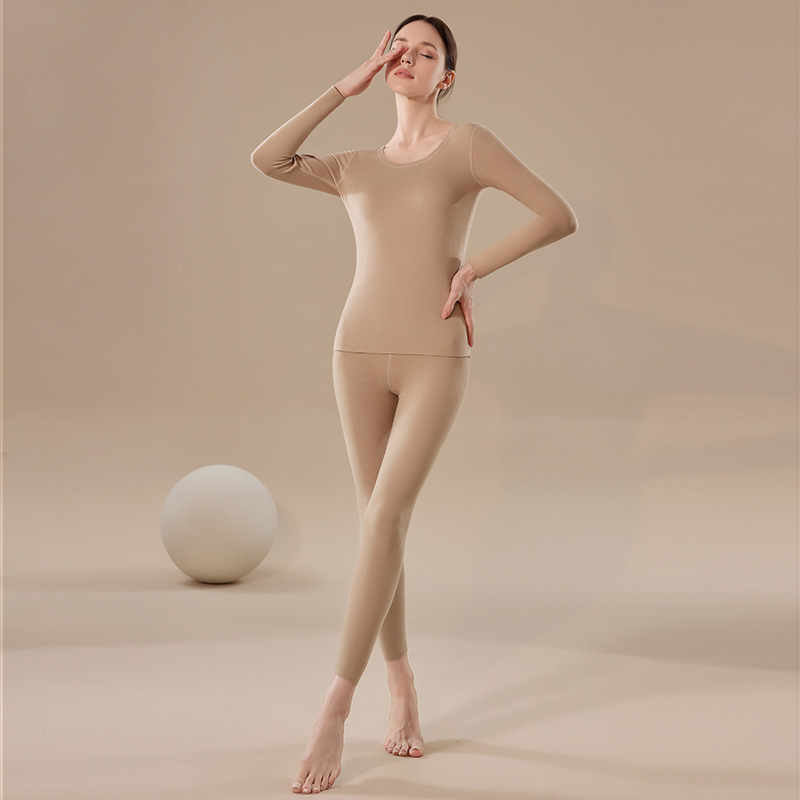 メンズ秋冬用デロン抗ピリング保温下着セット、カシミヤ抗菌加厚裏起毛秋服・秋ズボン