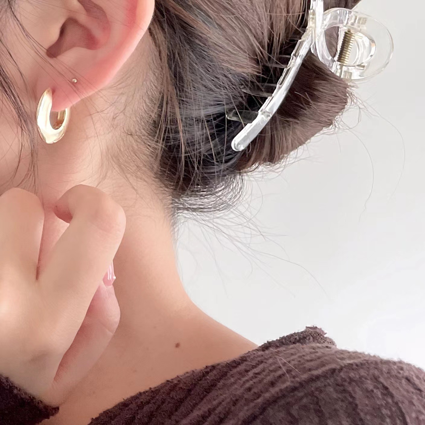 1 Stück 18 Karat Vergoldet 925 Sterling Silber 925 Sterling Silber Ohrringe Einfarbig Ohrringe display picture 1