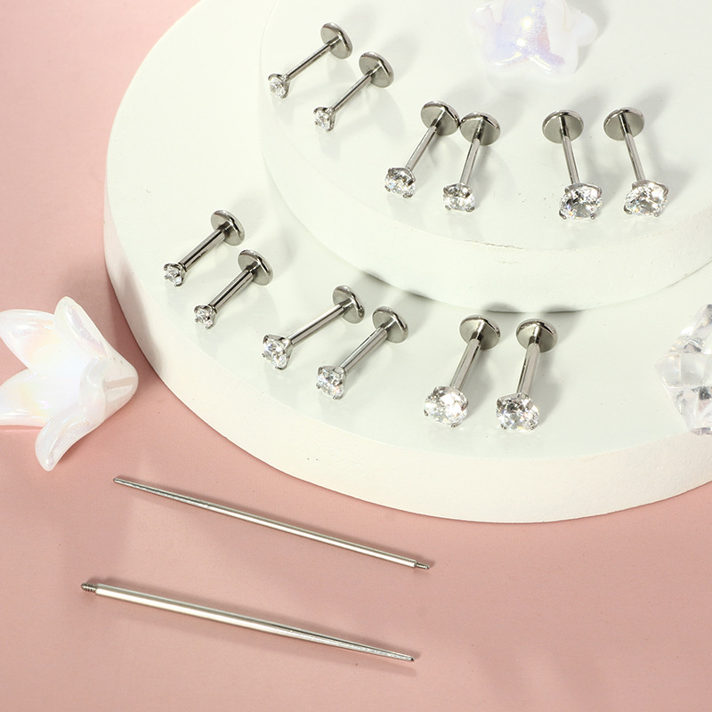 Pointed titanium steel lip stud product view