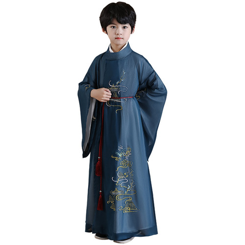Boys kids chinese hanfu ancient traditional style prince warrior swordsman cosplay robe Tang suit chinese kung fu clothing for children
