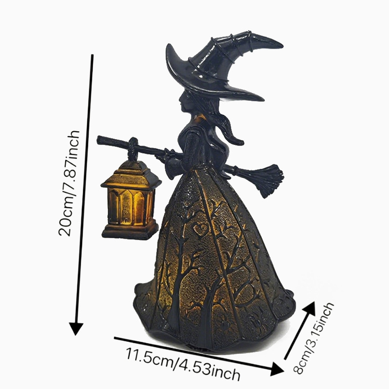 跨境新款女巫万圣节布置摆件女巫桌面台灯 Halloween Witch Lamp|undefined