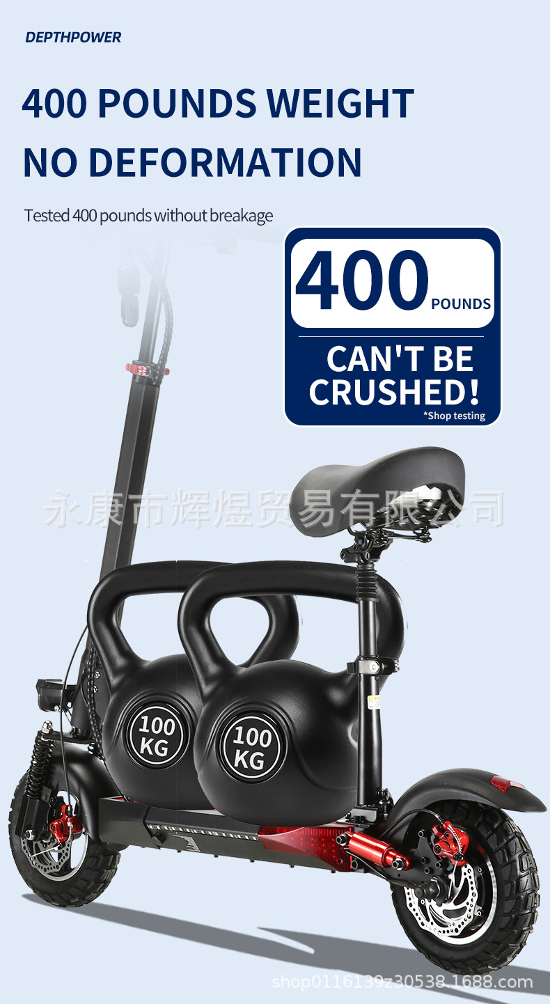 Factory Direct Supply Export Lithium Battery 48V Electric Scooter Folding Adult Skateboard Mobility Scooter Pedal Driving