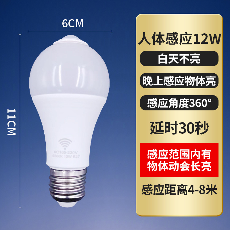 LEDレーダー人体感知電球廊下用電球E27ネジ口赤外線電球専用レーダー感知|undefined