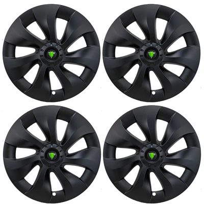 Applicable to Tesla Modely wheel hub cover 19-inch tire cover cyclone front modification decorative protective ring cap cover edge (Hub cover) - my19-inch-cyclone-matte-black-and-white-standard-set-of-4