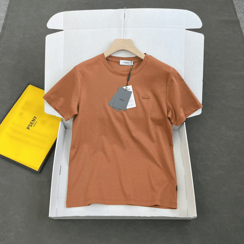 Italian single demon eye liquid ammonia craft somatosensory super good men's summer new round neck all-match short sleeve t-shirt