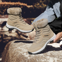 跨境户外情侣高帮雪地靴男鞋冬季保暖棉鞋防水登山鞋加绒运动鞋