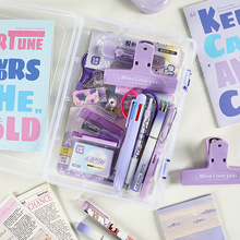 多色文具套装学生办公手账工具剪刀笔记本订书机收纳盒组合大礼包