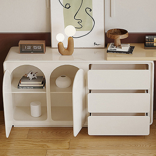 Modern minimalist home small apartment stretchable bedroom vanity in French cream style creative painted vanity desk